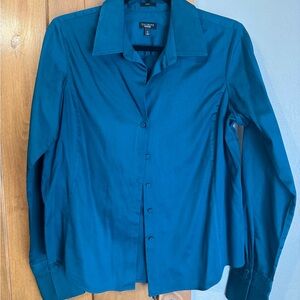 Talbots Fitted Stretch Teal Dress Shirt